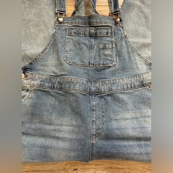 Lane Bryant Women’s Mid-Rise Essential Stretch Overalls Denim‎ Carpenter Bibs 16 - Picture 4 of 11